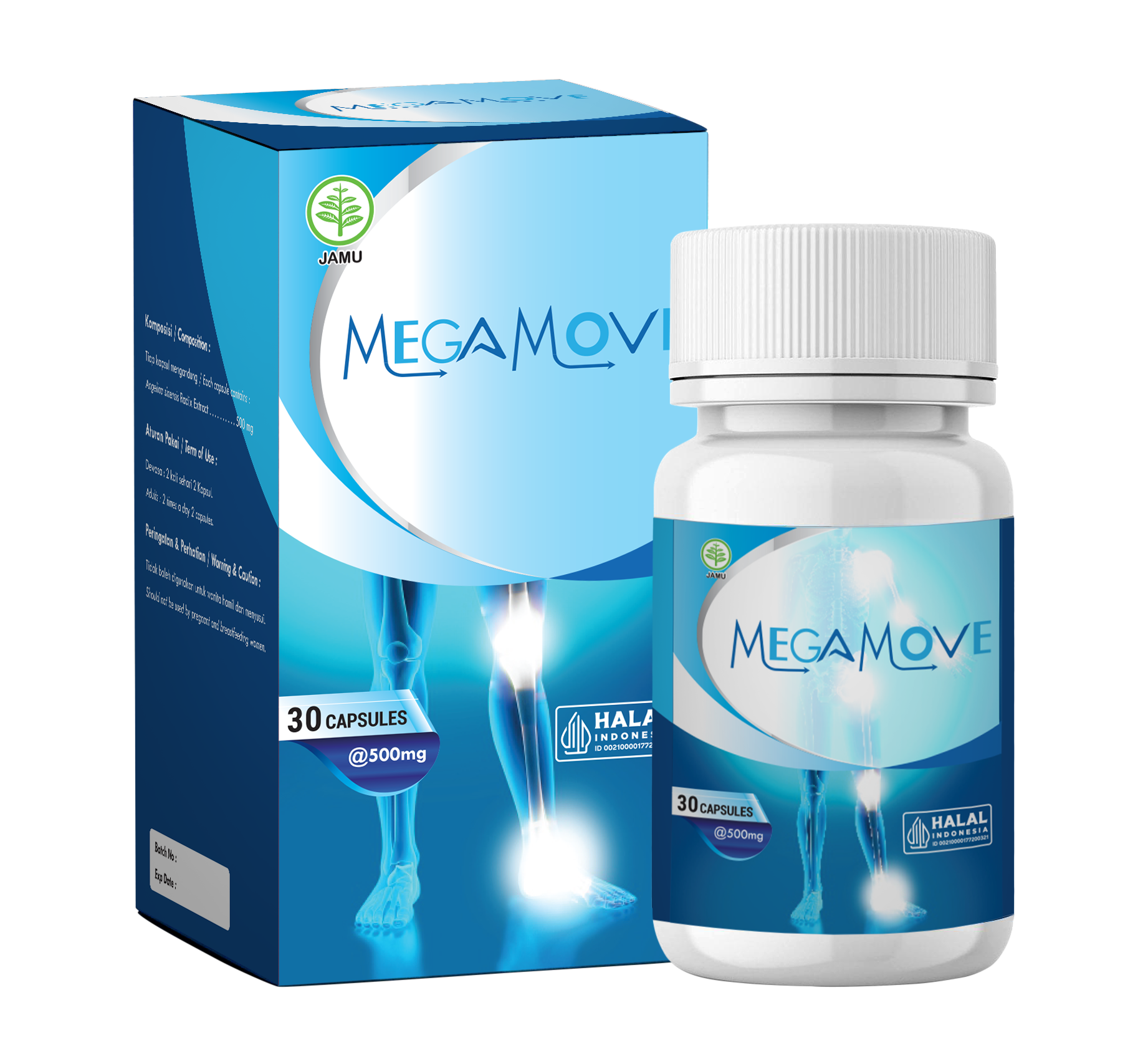 Megamove - Kapsul herbal untuk mengurangi ketidaknyamanan sendi